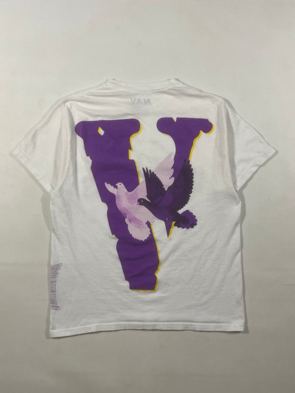 Vlone x NAV Good Intentions Album Tee White Purple Dove Rap Merch L